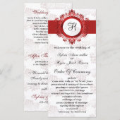 赤モノグラム結婚式 プログラム (正面/裏面)