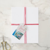 赤モルディブ結婚の写真 ギフトタグ (より糸付き)