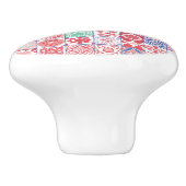 赤モロッコタイル セラミックノブ (側面)