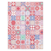 赤モロッコタイル テーブルクロス (正面)