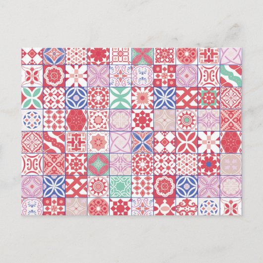 赤モロッコタイル ポストカード (正面)