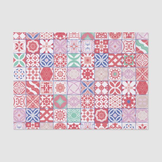 赤モロッコタイル 薄葉紙 (正面)