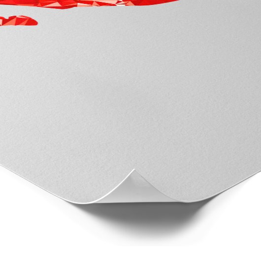 赤ユニコーン神秘的な生き物キッズルーム ポスター (角)