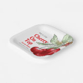 赤ユニークさくらんぼオントップベイビーシャワー ペーパープレート (傾斜あり)