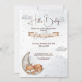 赤ユニークちゃんシャワー招待状ムーンライトドリームズ 招待状 (正面)