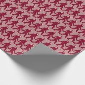 赤ユニークとピンクのビッグフートサンタクリおもしろいスマス ラッピングペーパー (角)