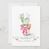 赤ユニークと緑かわいいサボテンのクリスマス シーズンカード (正面)