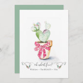 赤ユニークと緑かわいいサボテンのクリスマス シーズンカード (正面/裏面)