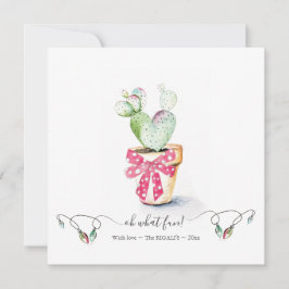 赤ユニークと緑かわいいサボテンのクリスマス ノートカード