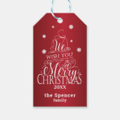 赤ユニークと聖降誕祭のお祝い ギフトタグ (正面)