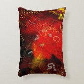 赤ユニークと金ゴールドの贅沢フェミニンエレガント アクセントクッション (正面(垂直))