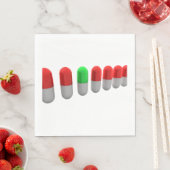 赤ユニークカプセルの中の緑の錠剤 スタンダードランチョンナプキン (インサイチュ)