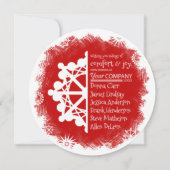 赤ユニークターコイズホワイトビジネスホリデーカード シーズンカード (正面)