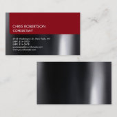 赤ユニークダークグレーアトラクティブクリエイティブ 名刺 (正面/裏面)