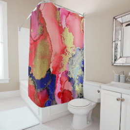 赤ユニークピンク紫金ゴールドメタリック シャワーカーテン