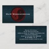 赤ユニーク木陰陽契約業者名刺 名刺 (正面/裏面)