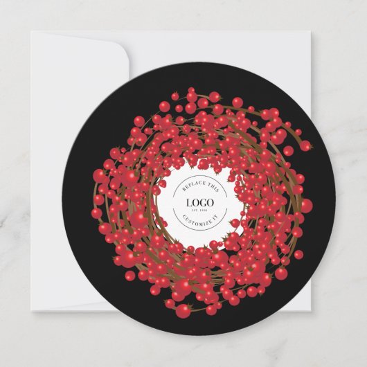 赤ユニーク果実リースあなたのロゴはここにホール シーズンカード (正面)