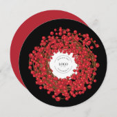 赤ユニーク果実リースあなたのロゴはここにホール シーズンカード (正面/裏面)