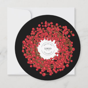 赤ユニーク果実リースあなたのロゴはここにホール シーズンカード