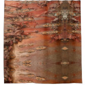 赤ユニーク樺の木バーク先住民部族模様 シャワーカーテン (正面)