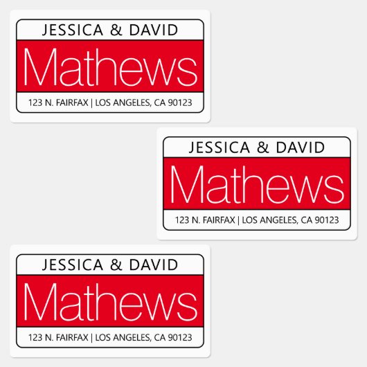 赤ユニーク白と黒の防水 ラベル (グループ)