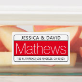 赤ユニーク白と黒の防水 ラベル (貼付)