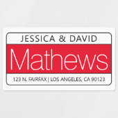 赤ユニーク白と黒の防水 ラベル (デザイン1)