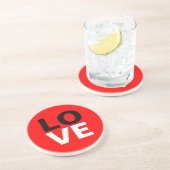 赤ユニーク背景ラブロマンス コースター (側面)