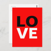 赤ユニーク背景ラブロマンス ポストカード (正面/裏面)