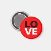 赤ユニーク背景ラブロマンス マグネット (正面/裏面)