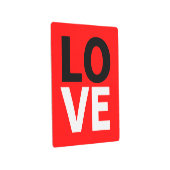 赤ユニーク背景ラブロマンス メタルプリント (3/4)