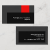 赤ユニーク黒グレー写真用名刺 名刺 (正面/裏面)