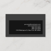 赤ユニーク黒グレー写真用名刺 名刺 (裏面)