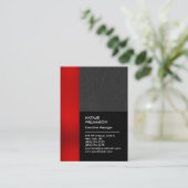 赤ユニーク黒ストライプ灰色プロフェッショナルモダン 名刺 (スタンド正面)