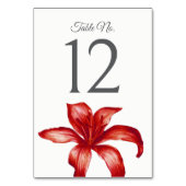 赤ユリの花のアー結婚ト テーブルナンバー (裏面)