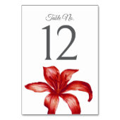 赤ユリの花のアー結婚ト テーブルナンバー (正面)