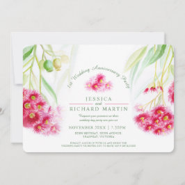 赤ユーカリプトゥスグムナッツウォーターカラー1stウェディングパーティー 招待状