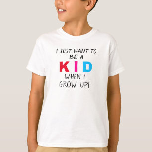 赤ユーモアのあるピンクブルーの子になりたい Tシャツ
