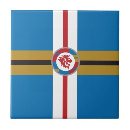 赤ライオンセラミックタイル タイル (正面)