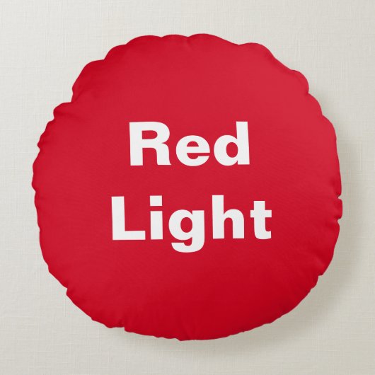 赤ライトグリーンライトキッズゲーム円枕 ラウンドクッション (正面)