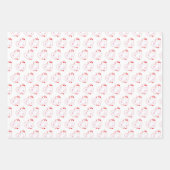 赤ライトピンクハート ラッピングペーパーシート (正面)