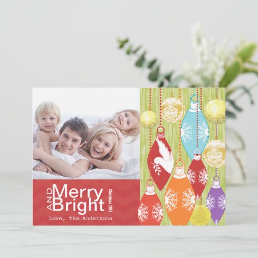 赤ライムレトロメリーと明るいファミリーフォトカード シーズンカード (スタンド正面)