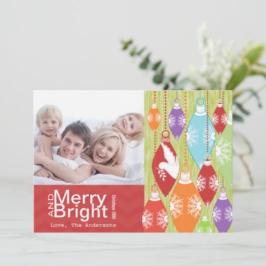 赤ライムレトロメリーと明るいファミリーフォトカード シーズンカード (スタンド正面)