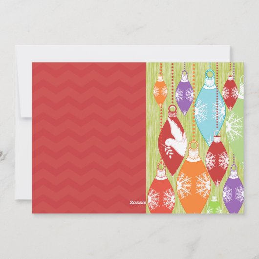 赤ライムレトロメリーと明るいファミリーフォトカード シーズンカード (裏面)