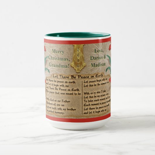 赤ライリーとクリスマスの歌詞パーソナライズされた- マグカップ (中央)