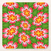 赤ライリー模様 スクエアペーパーコースター (正面)