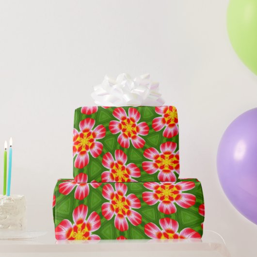 赤ライリー模様 ラッピングペーパー (パーティーギフト)