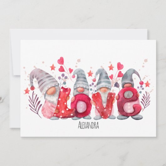 赤ラブワードと水色格言バレンタイン シーズンカード (正面)