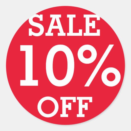 赤ラベルSALE 10%オフ小売店舗 ラウンドシール (正面)