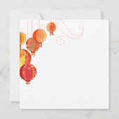 赤ランタンモダンホワイト結婚ズ 招待状 (裏面)